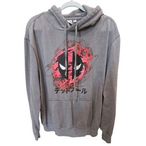 Deadpool Marvel Japanese text Hooded Jacket Hoodie size XL unisex gray #?